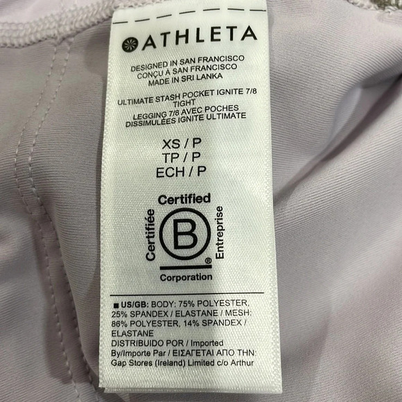NWT Athleta Ultimate Stash Pocket Ignite 7/8 Tight Lavender XS - Picture 14 of 16